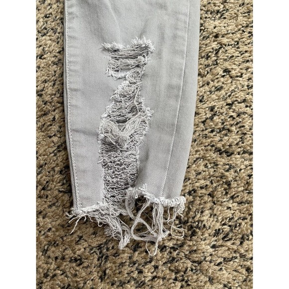 AMERICAN EAGLE Super Stretch X GRAY Denim Ripped Distressed Jegging Size 4 - Picture 10 of 11